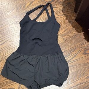 FP Movement Black Strappy Athletic Romper - Sleek One-Piece